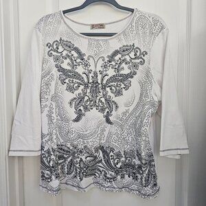 Blue canyon 3/4 sleeve top